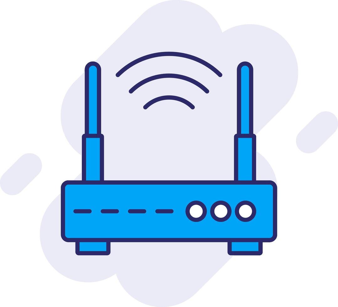 Wi-Fi router linea pieno backgroud icona vettore