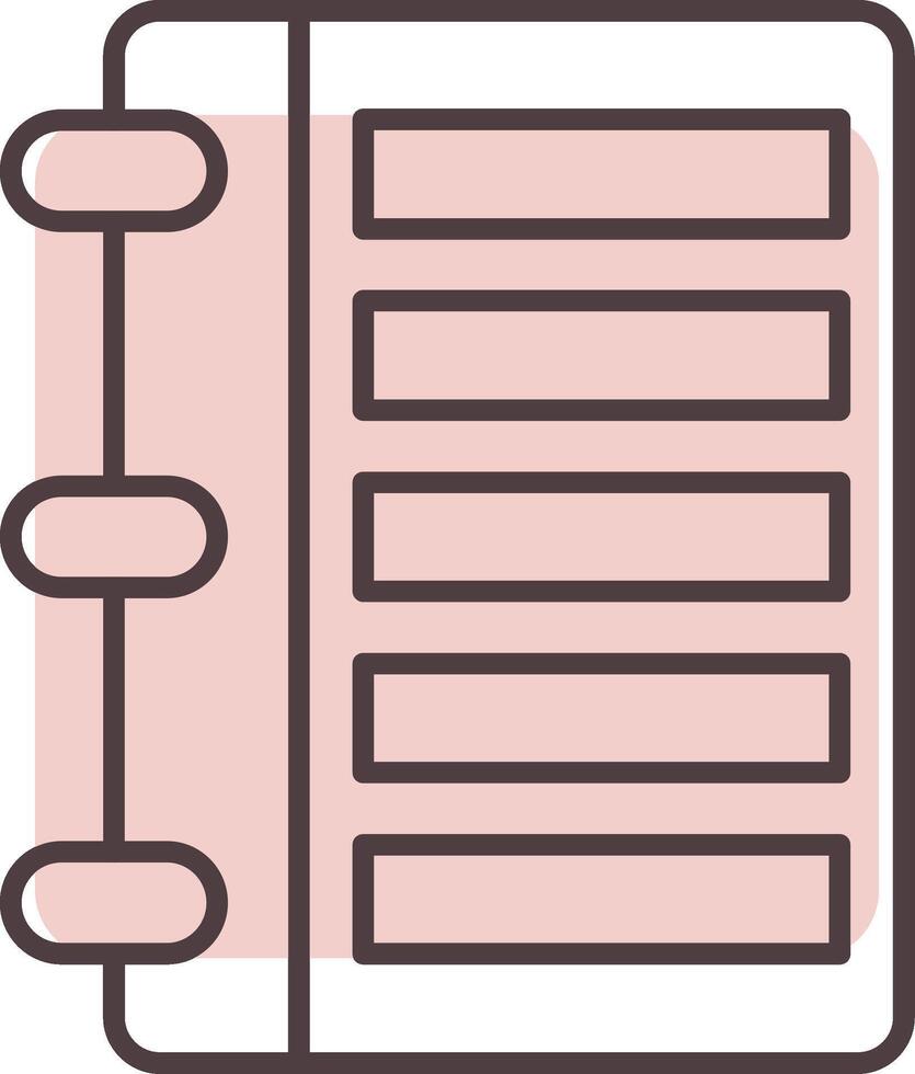 diario linea forma colori icona vettore