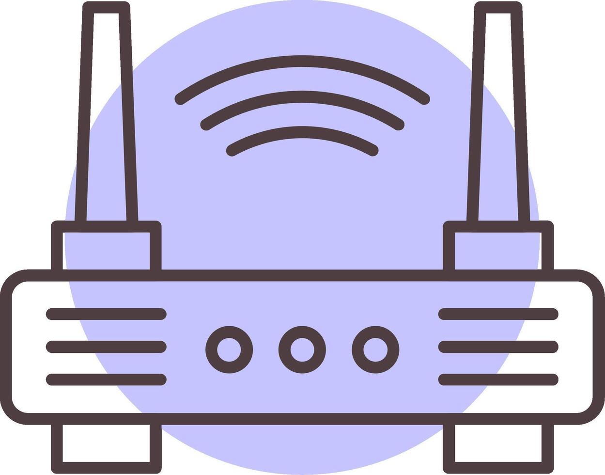 Wi-Fi router linea forma colori icona vettore