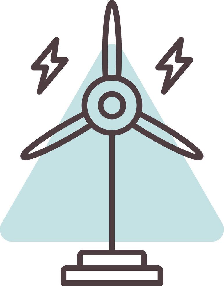 eolico turbina linea forma colori icona vettore