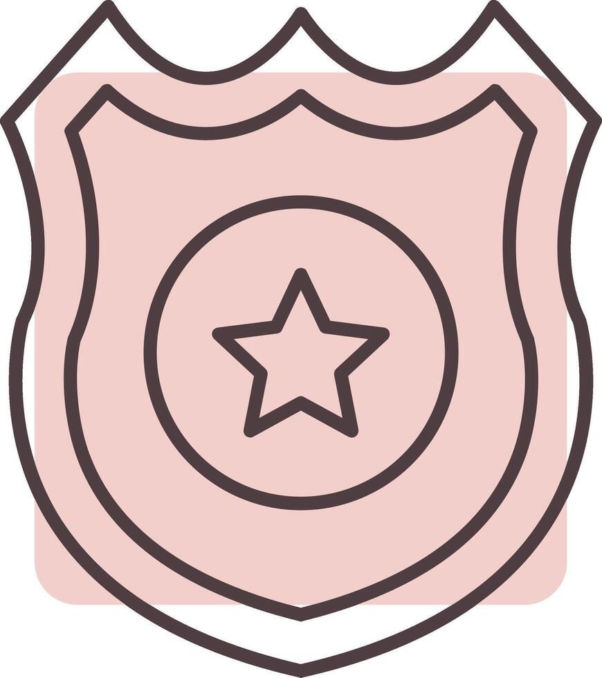 polizia distintivo linea forma colori icona vettore
