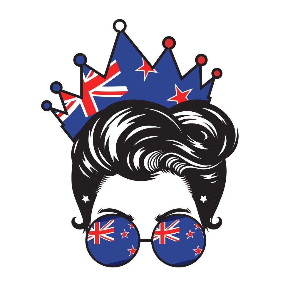 mamma neozelandese corona design della testa su sfondo bianco. illustrazione vettoriale. vettore