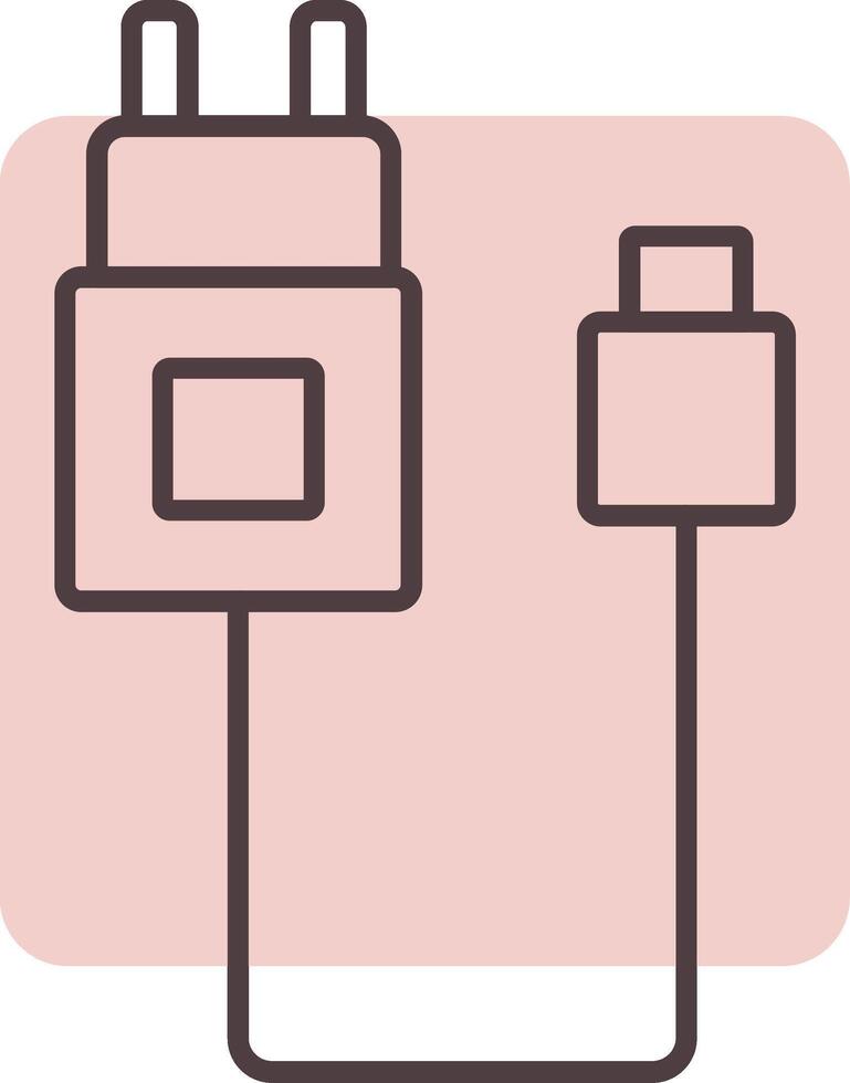 caricabatterie linea forma colori icona vettore