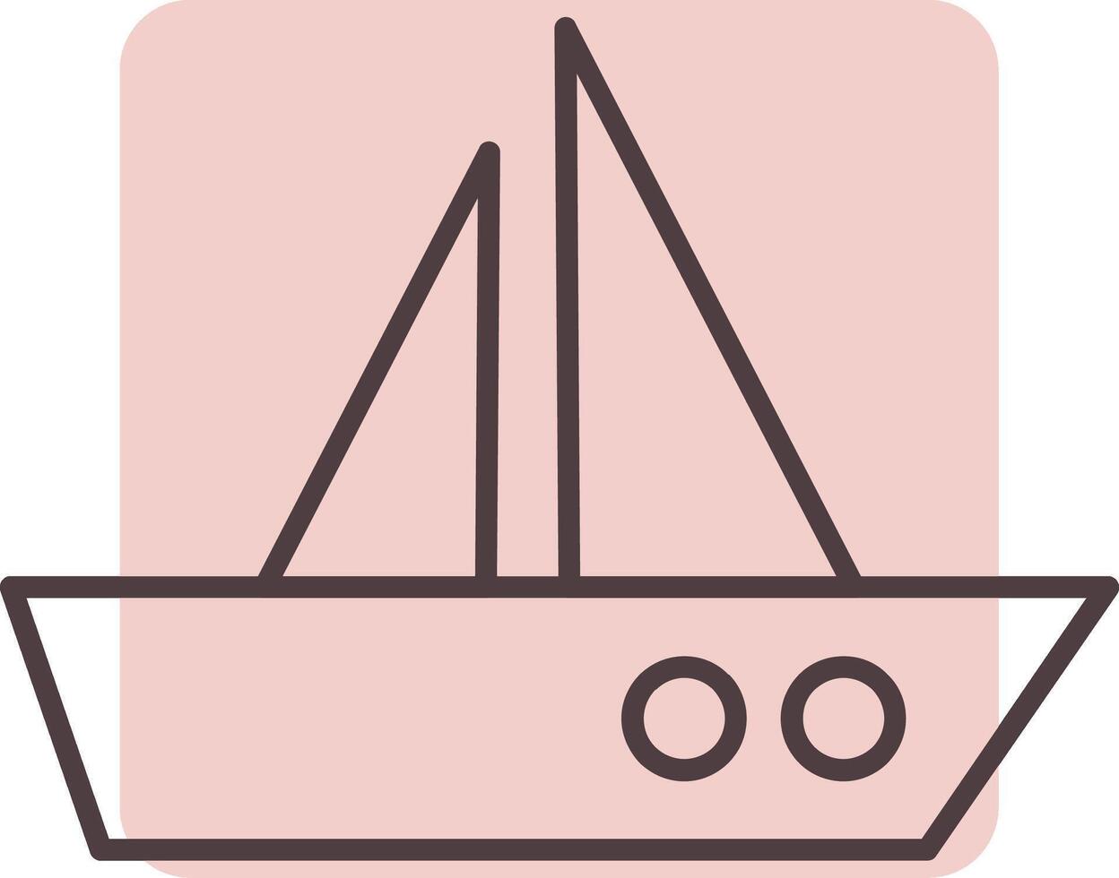 barca linea forma colori icona vettore