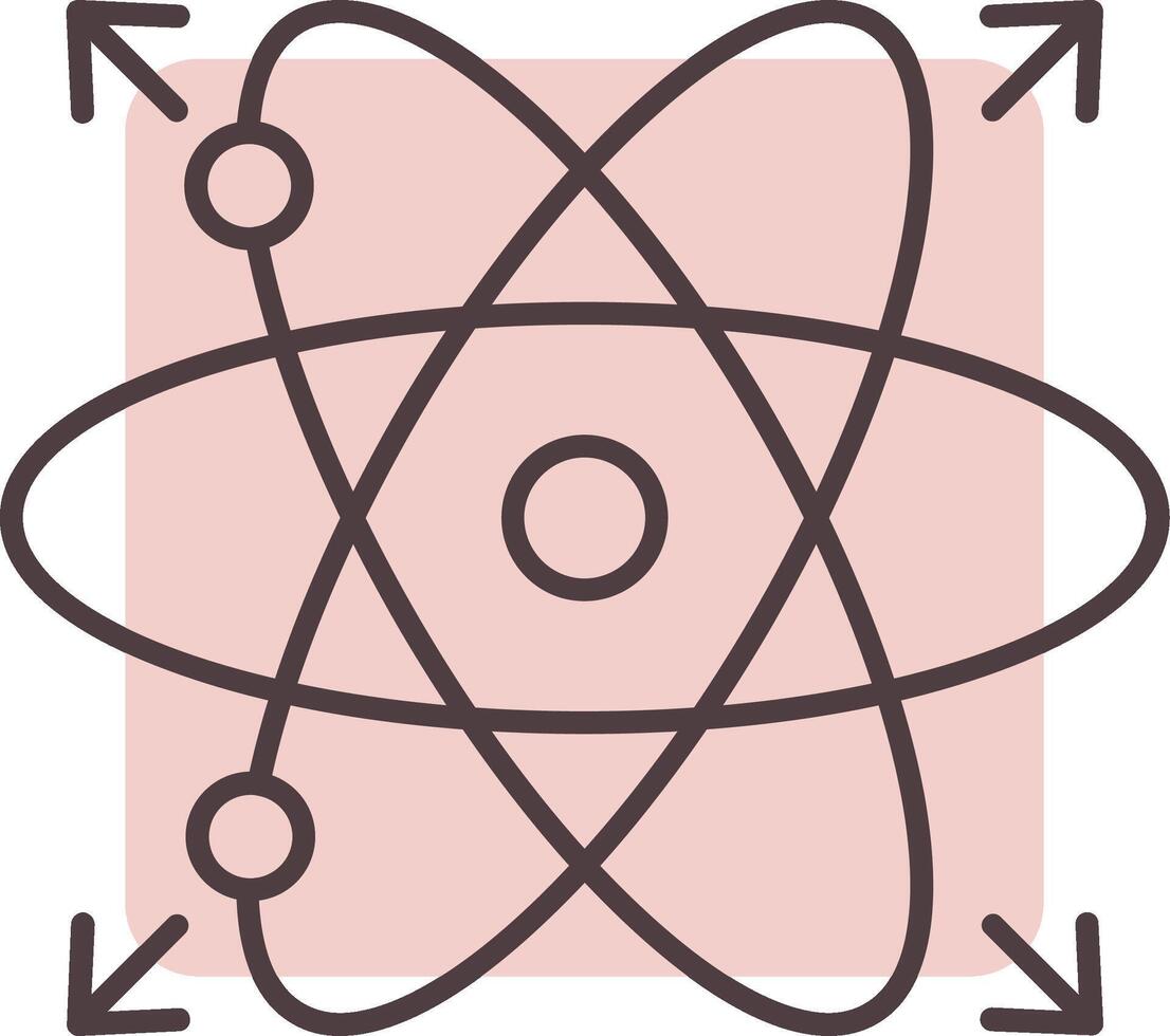 atomo linea forma colori icona vettore
