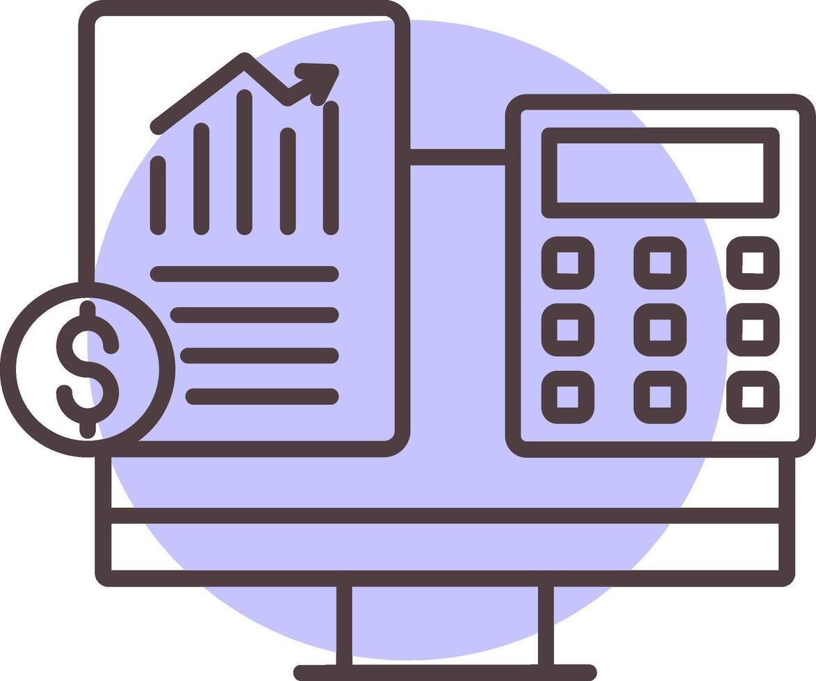 contabile linea forma colori icona vettore