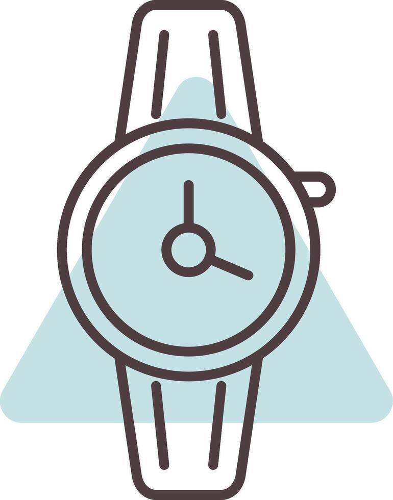 orologio da polso linea forma colori icona vettore