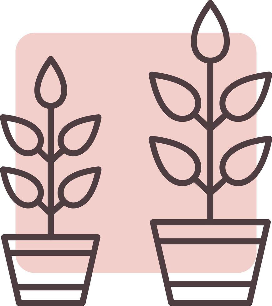 crescere pianta linea forma colori icona vettore