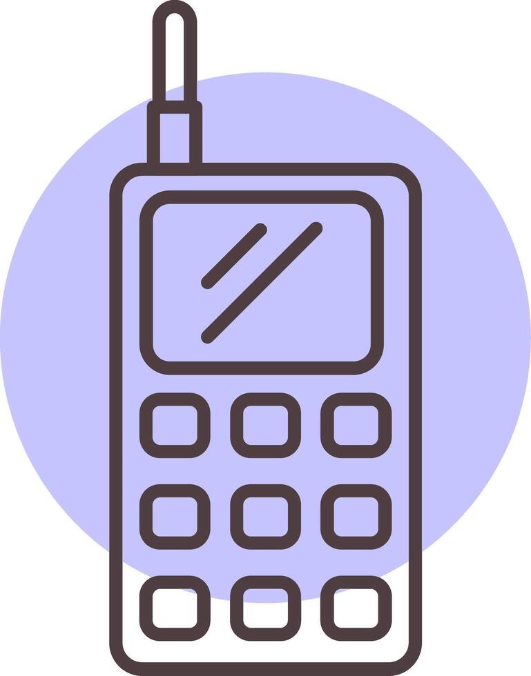 walkie talkie linea forma colori icona vettore