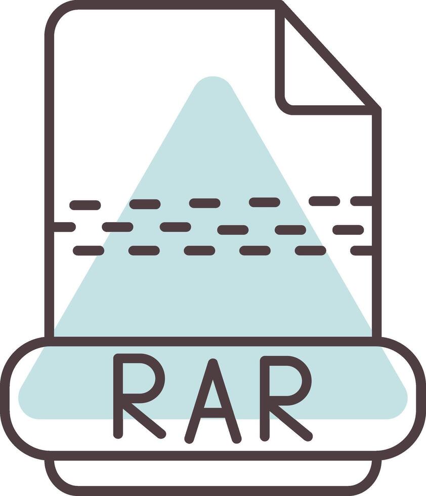 rar linea forma colori icona vettore