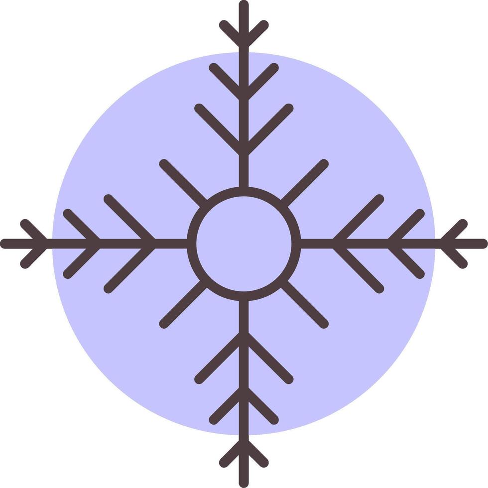 fiocco di neve linea forma colori icona vettore