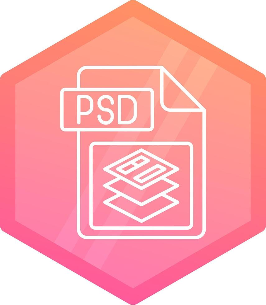 PSD file formato pendenza poligono icona vettore