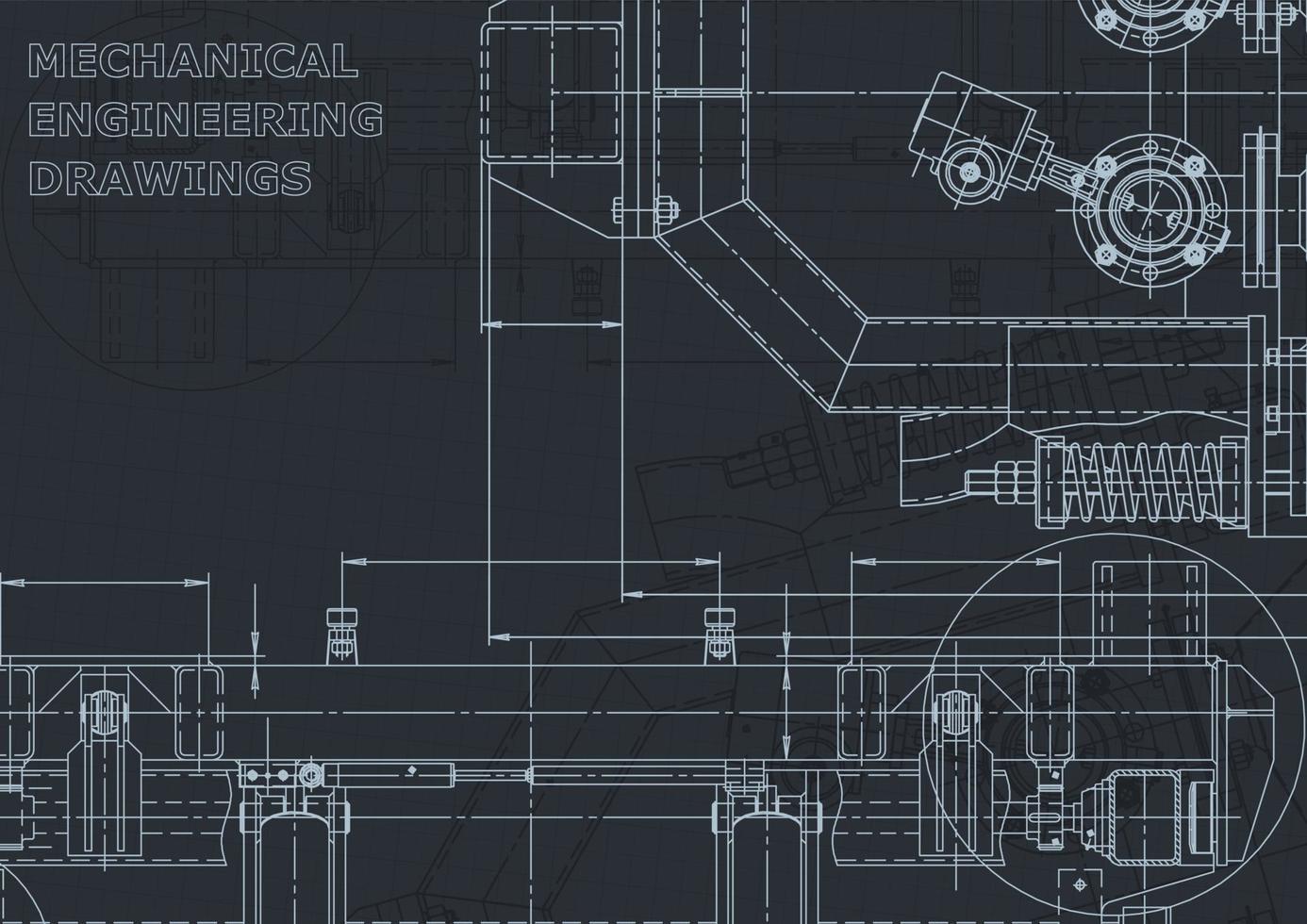 planimetria. disegni di ingegneria vettoriale. fabbricazione di strumenti meccanici vettore