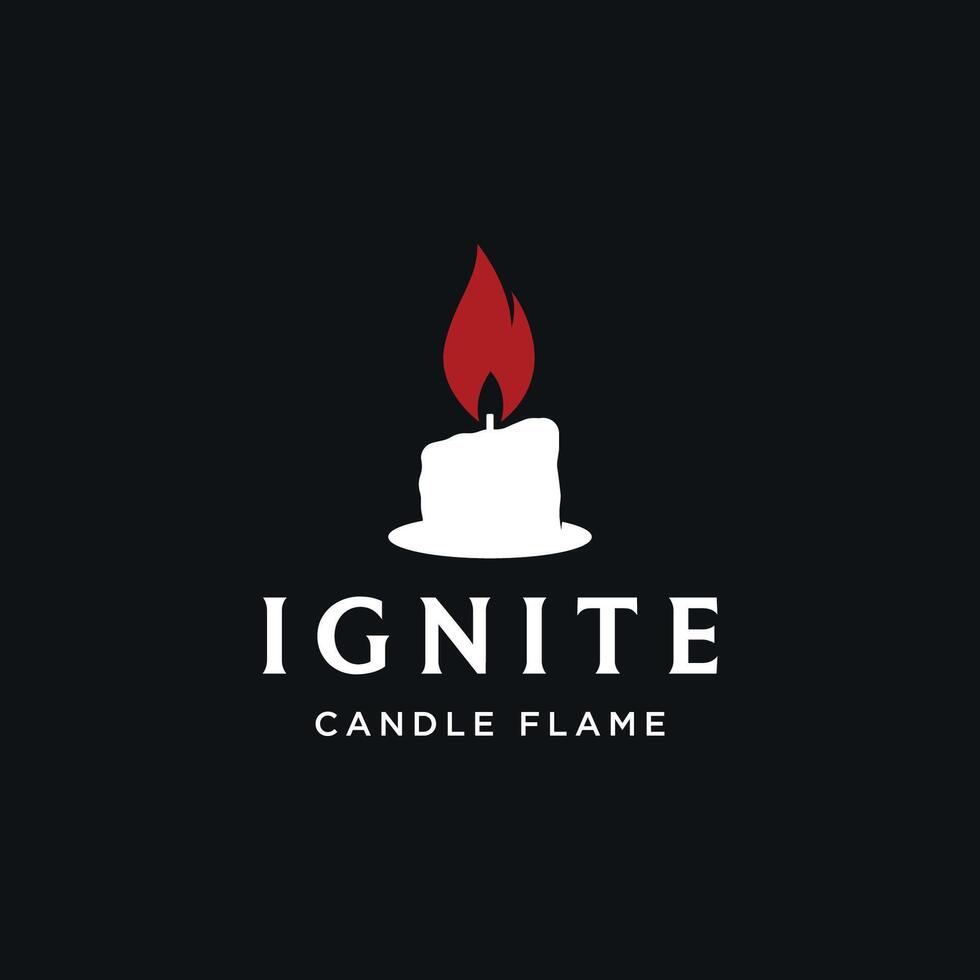 semplice candela fiamma logo modello design con un' creativo e moderno concetto. vettore