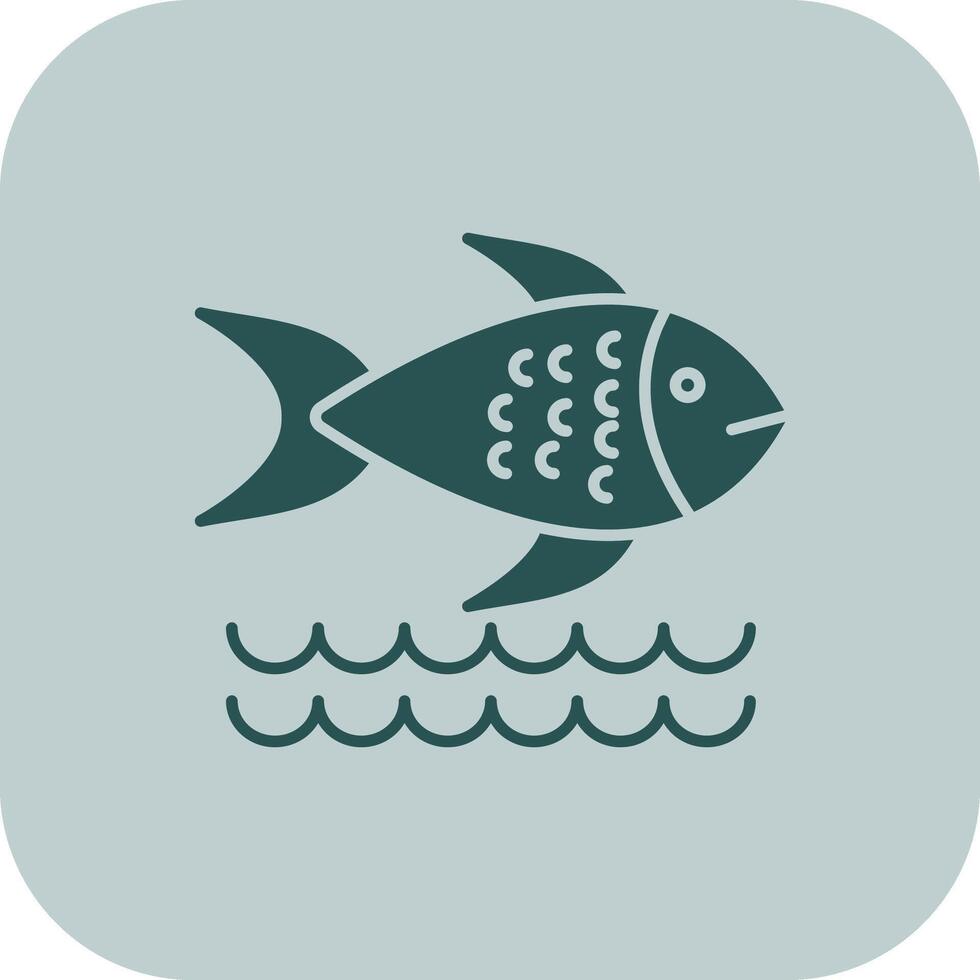 pesce glifo tritono icona vettore