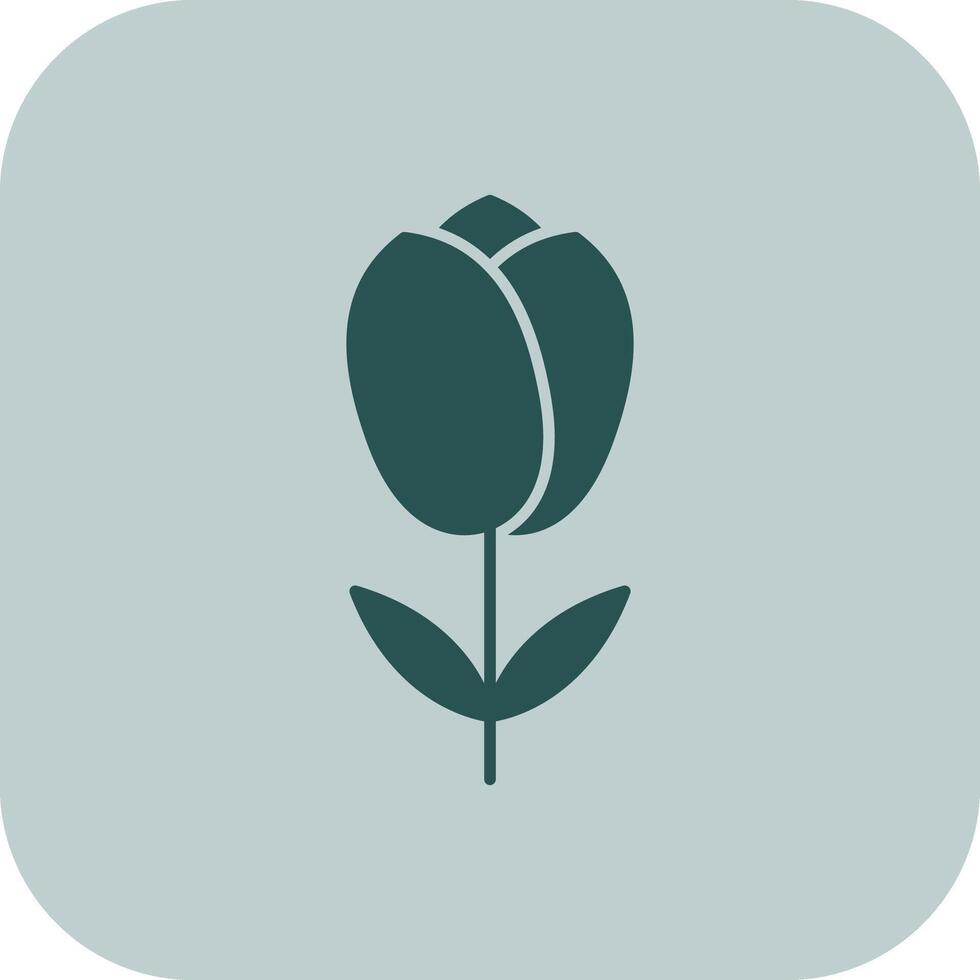 tulipano glifo tritono icona vettore