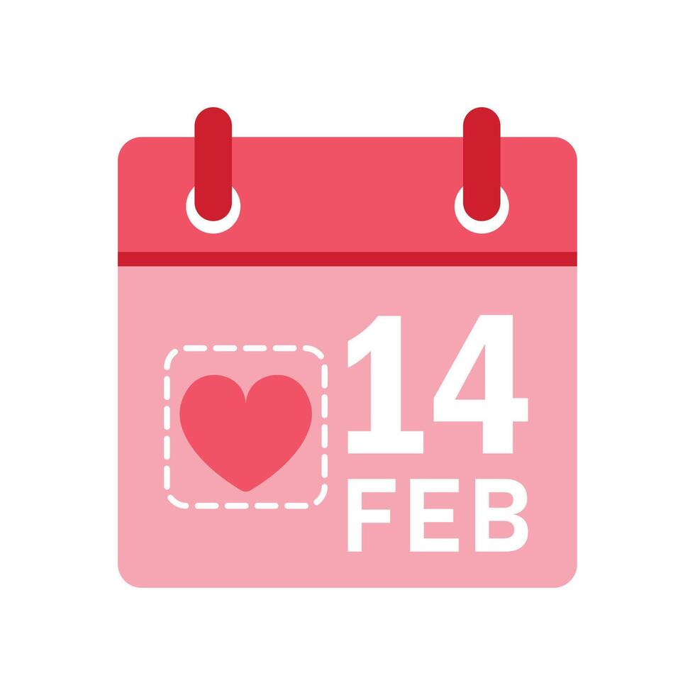 calendario icona 14 febbraio san valentino giorno clipart vettore illustrazione