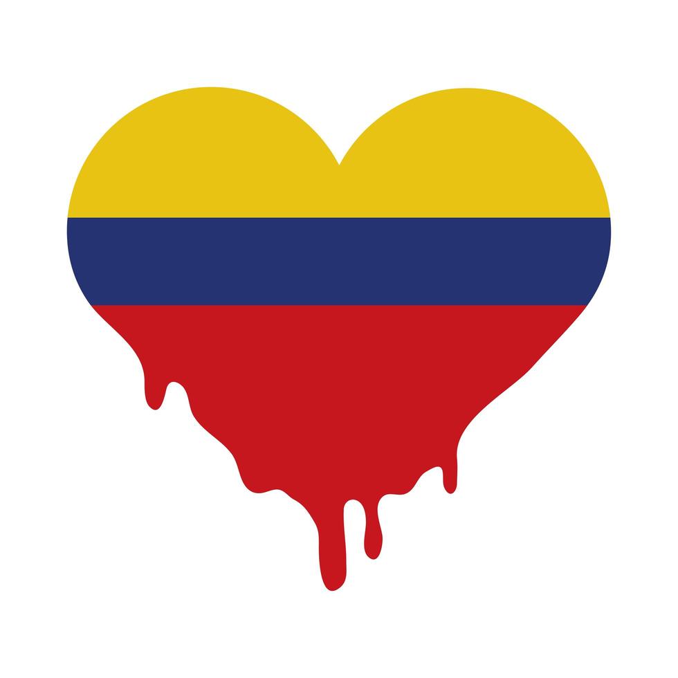 bandiera colombia cuore vettore