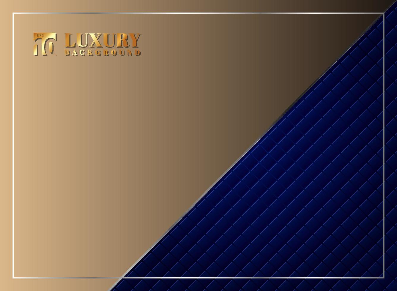 modello di sfondo blu invito di lusso con un motivo di texture quadrati e banner separato oro. illustrazione vettoriale