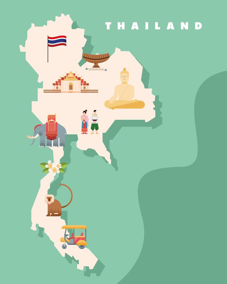 mappa della cultura thailandese vettore