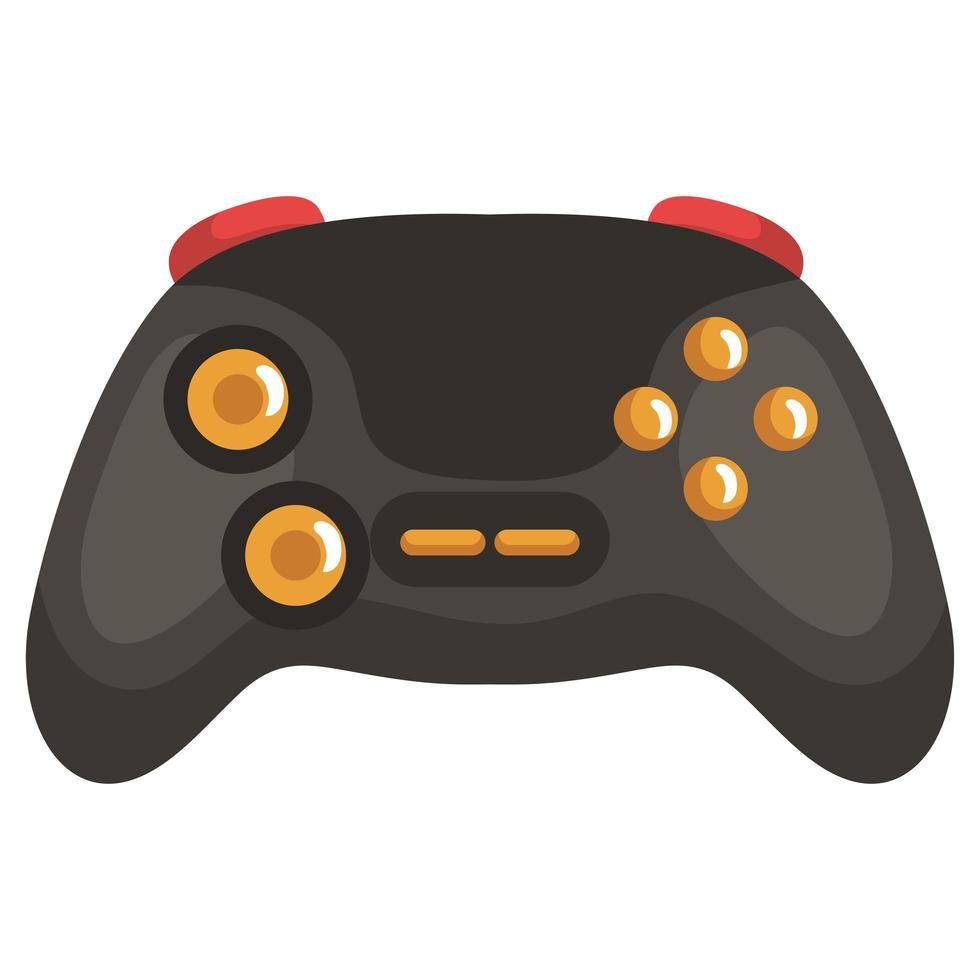 controllo del videogioco nero con pulsanti gialli vettore