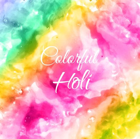 Felice Holi Indian festival di primavera di colori di sfondo vettore
