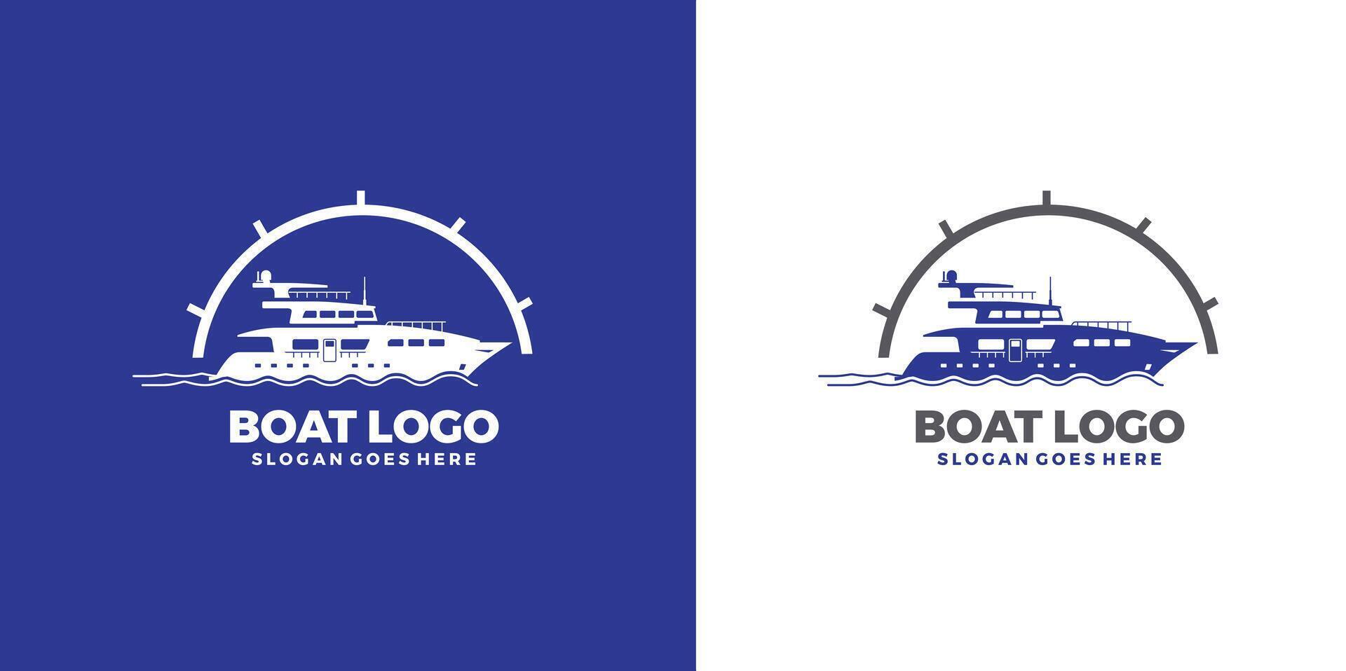 nave logo design professionista vettore