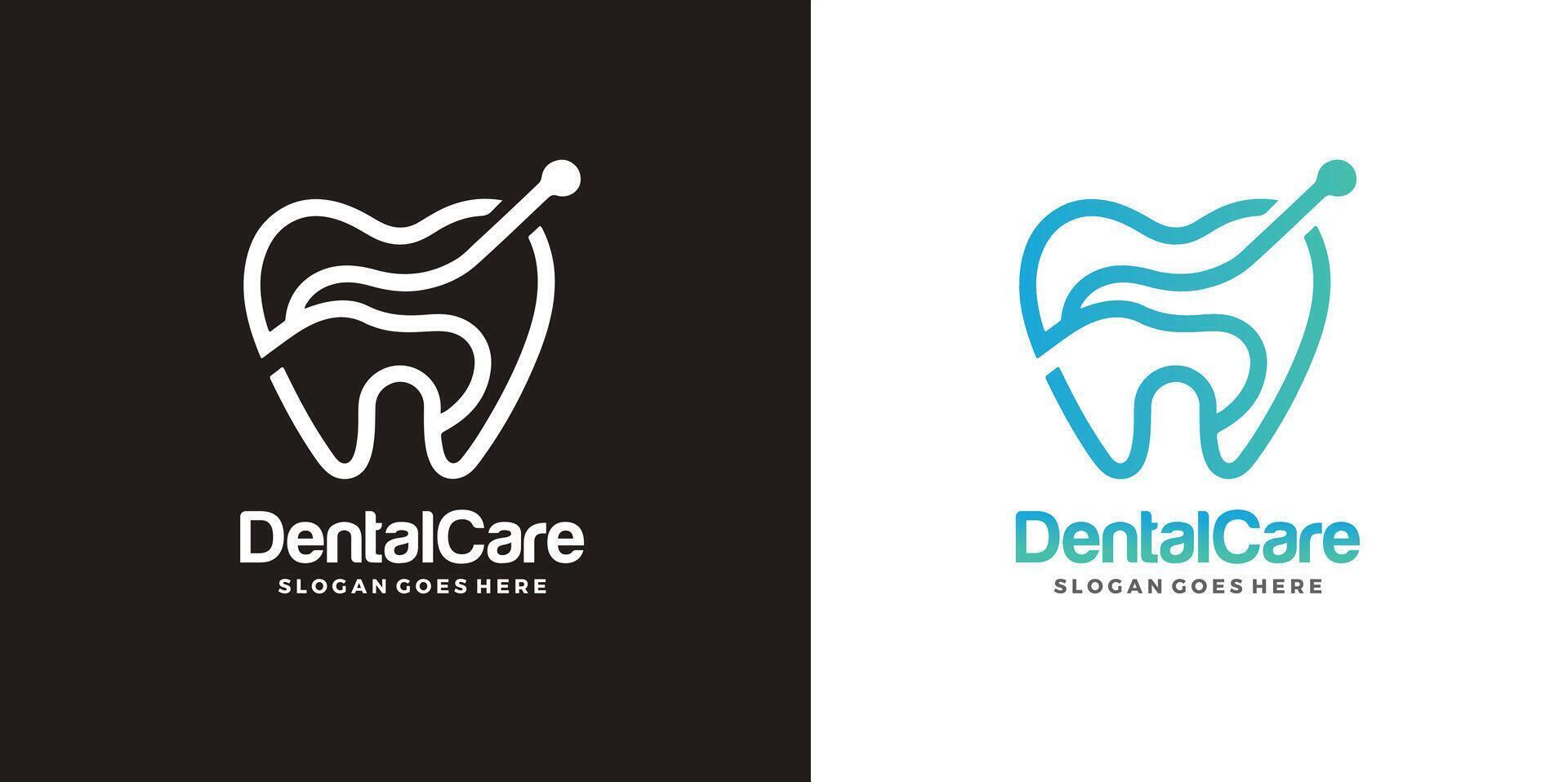dentale cura logo design vettore illustrazione. dentale logo. ortodontico logo professionista vettore
