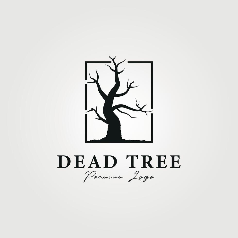 morto albero logo vettore Vintage ▾ illustrazione disegno, spoglio asciutto tronco