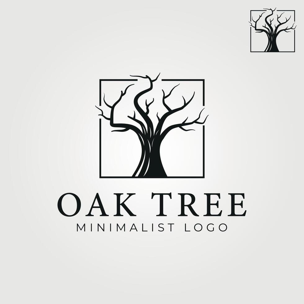 quercia albero tronco logo vettore illustrazione disegno, icona e simbolo minimalista