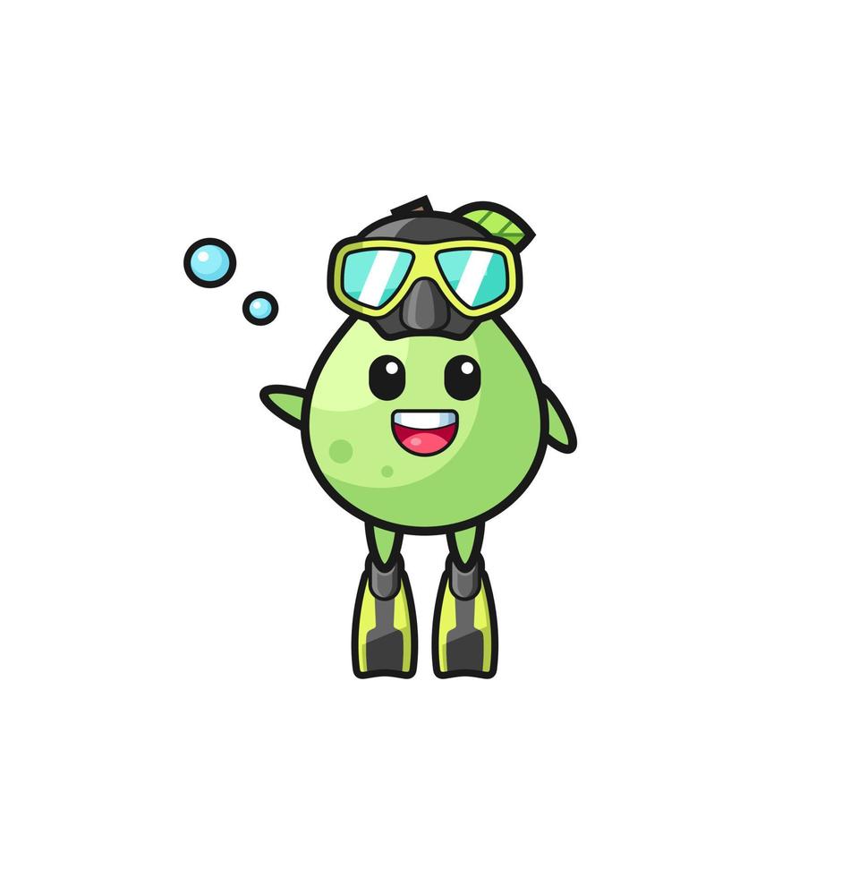 il personaggio dei cartoni animati del guava diver vettore