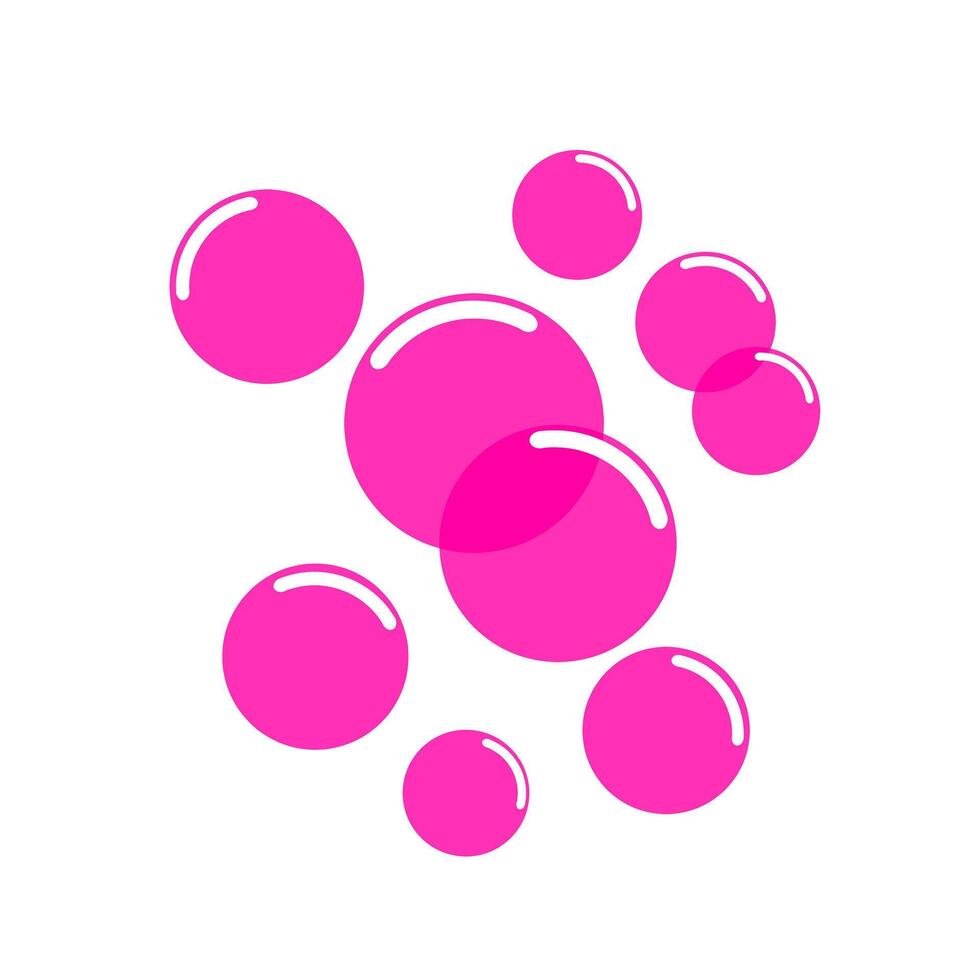 rosa sapone bolla vettore icona isolato su bianca sfondo. schiuma nel un' varietà di diverso taglie.