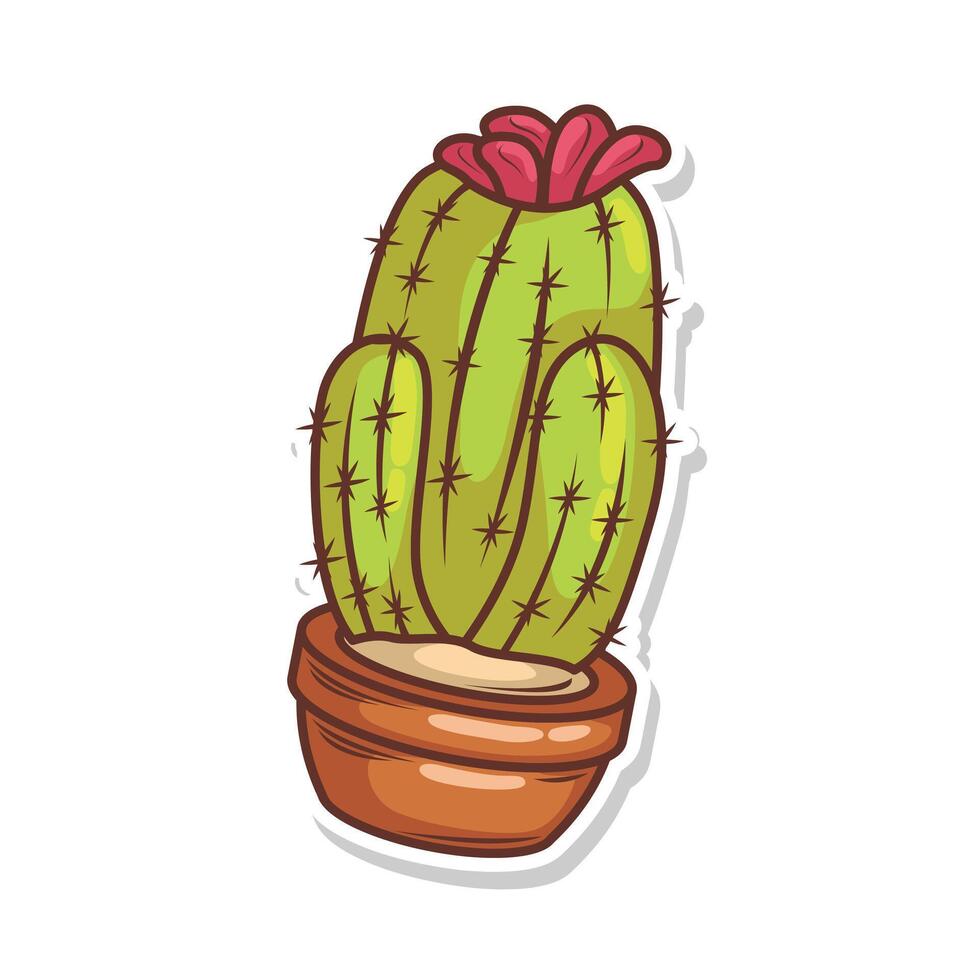 cactus cartone animato scarabocchio illustrazione arte vettore