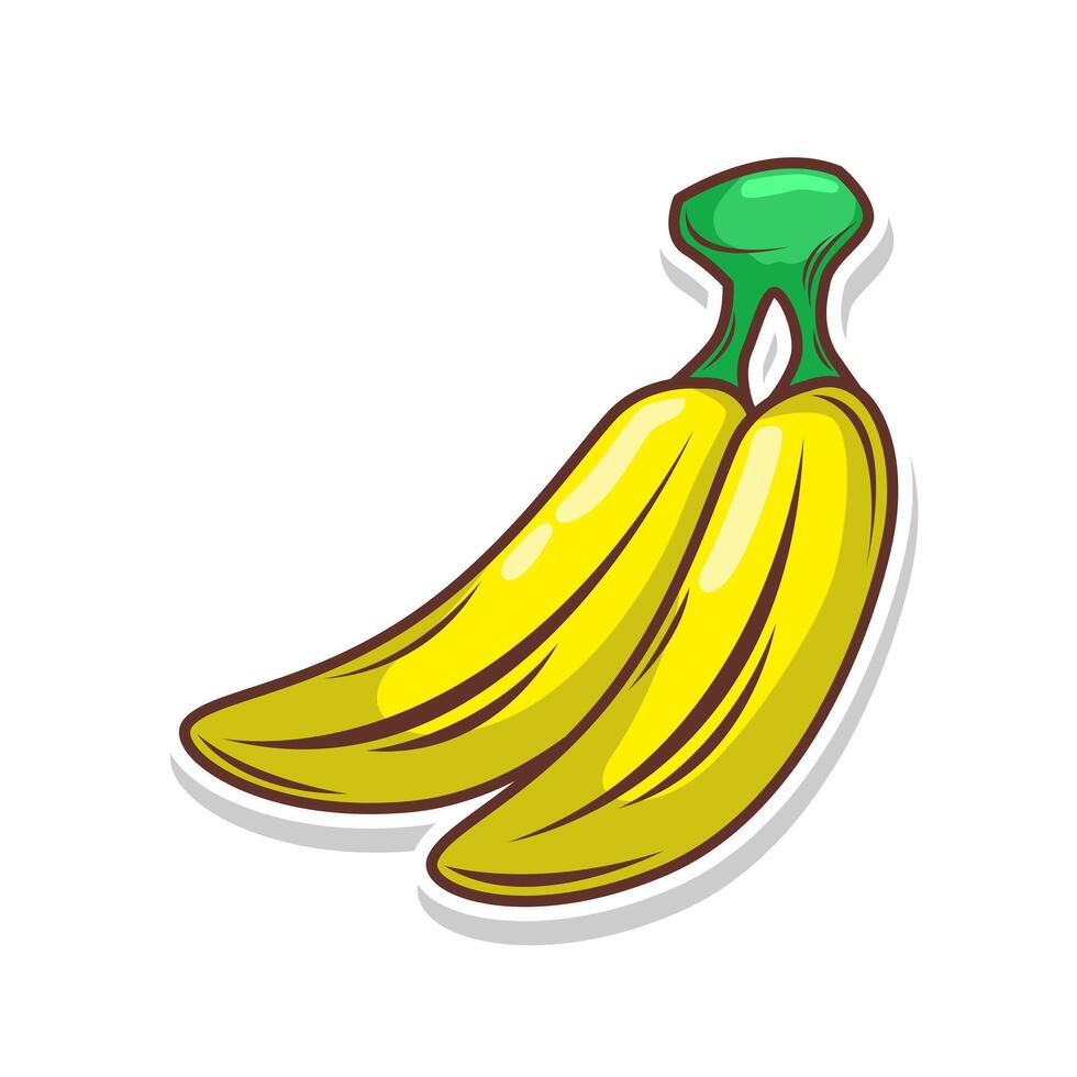 Banana frutta scarabocchio cartone animato mano disegnare illustrazione arte vettore