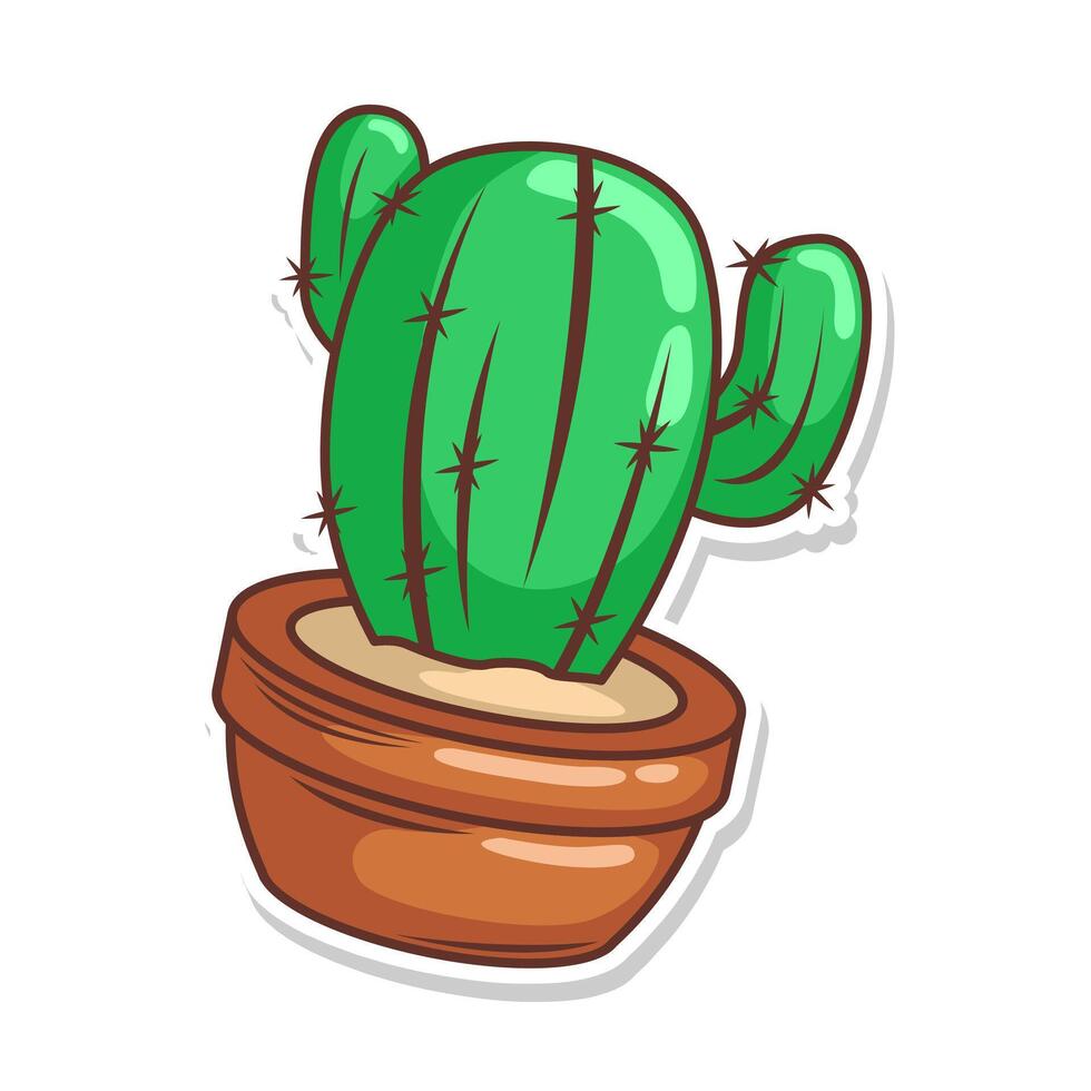 cactus cartone animato scarabocchio illustrazione arte vettore