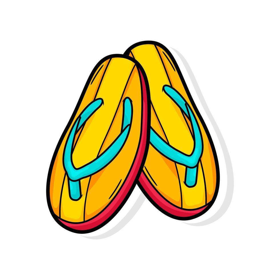 pantofole scarabocchio cartone animato illustrazione arte vettore