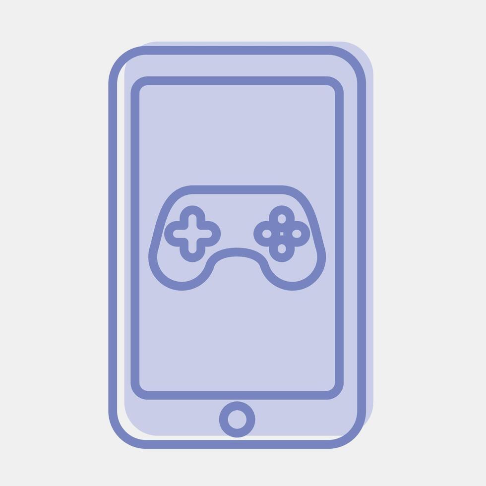 icona mobile gioco. esports gioco elementi. icone nel Due tono stile. bene per stampe, manifesti, logo, pubblicità, infografica, eccetera. vettore