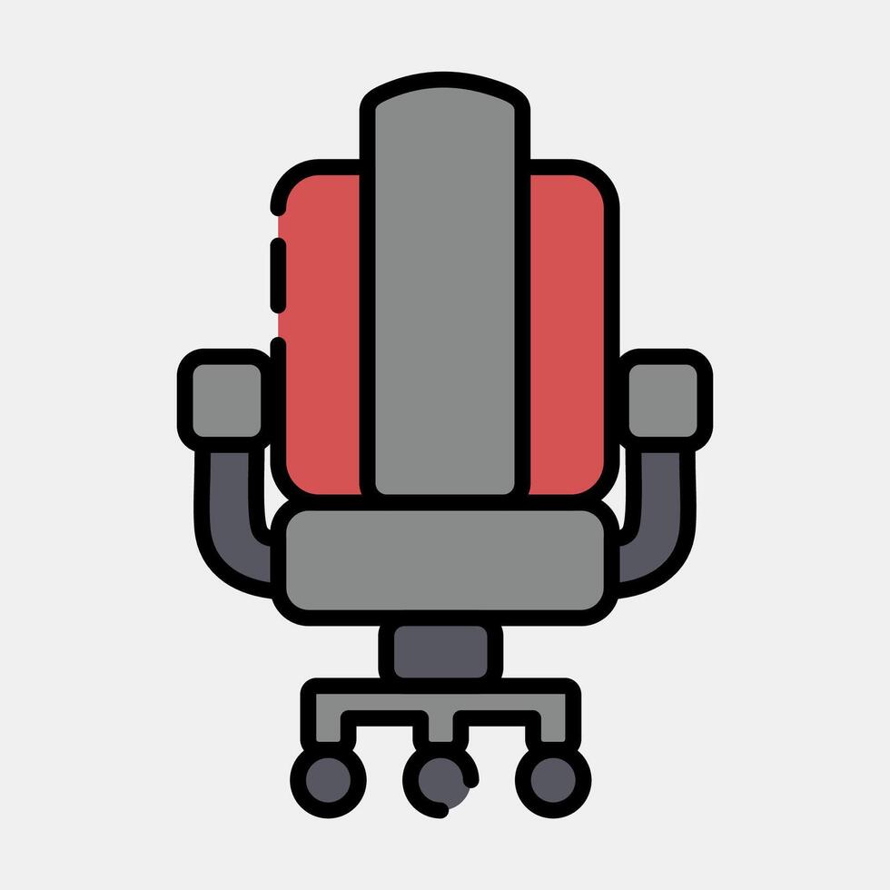 icona sedia. esports gioco elementi. icone nel pieno linea stile. bene per stampe, manifesti, logo, pubblicità, infografica, eccetera. vettore