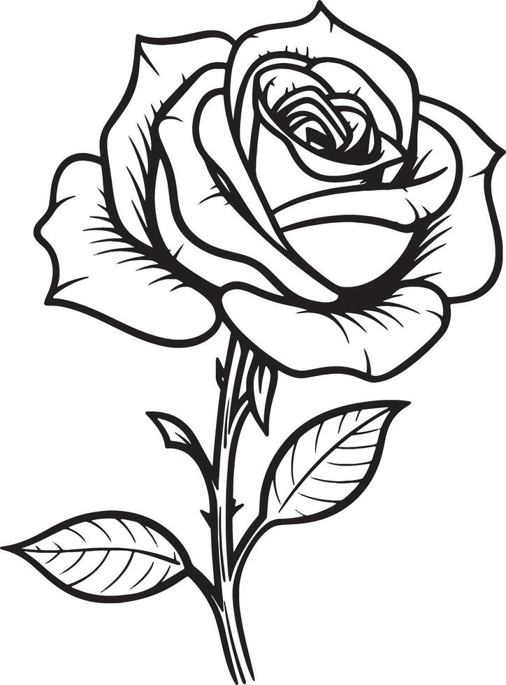 rosa fiore linea arte logo modello clipart vettore