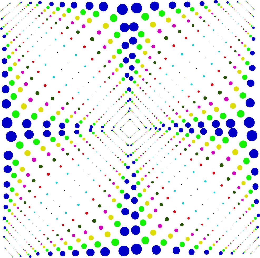 vettore astratto modello nel il modulo di colorato puntini e quadrangoli su un' bianca sfondo