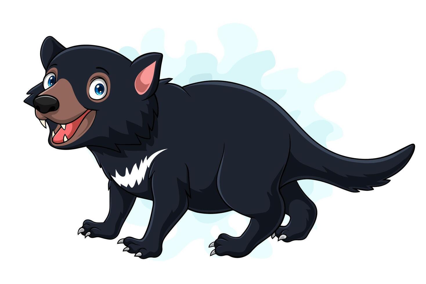 cartone animato tasmaniano diavolo su bianca sfondo vettore