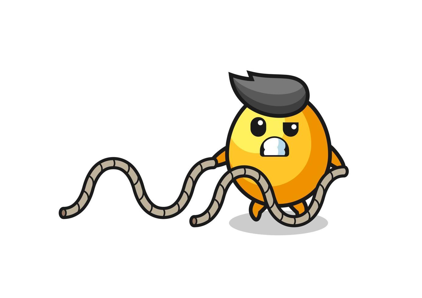 illustrazione dell'uovo d'oro che fa allenamento con la corda da battaglia vettore