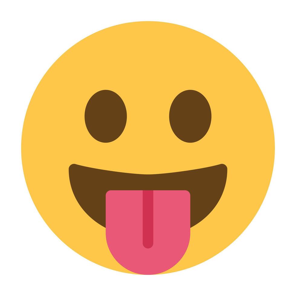 Sorridi con un' lingua emoji icona vettore