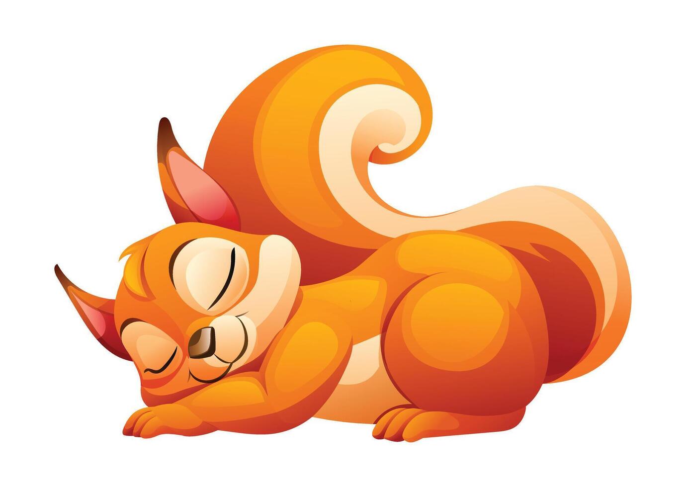 cartone animato scoiattolo dormendo. vettore illustrazione isolato su bianca sfondo
