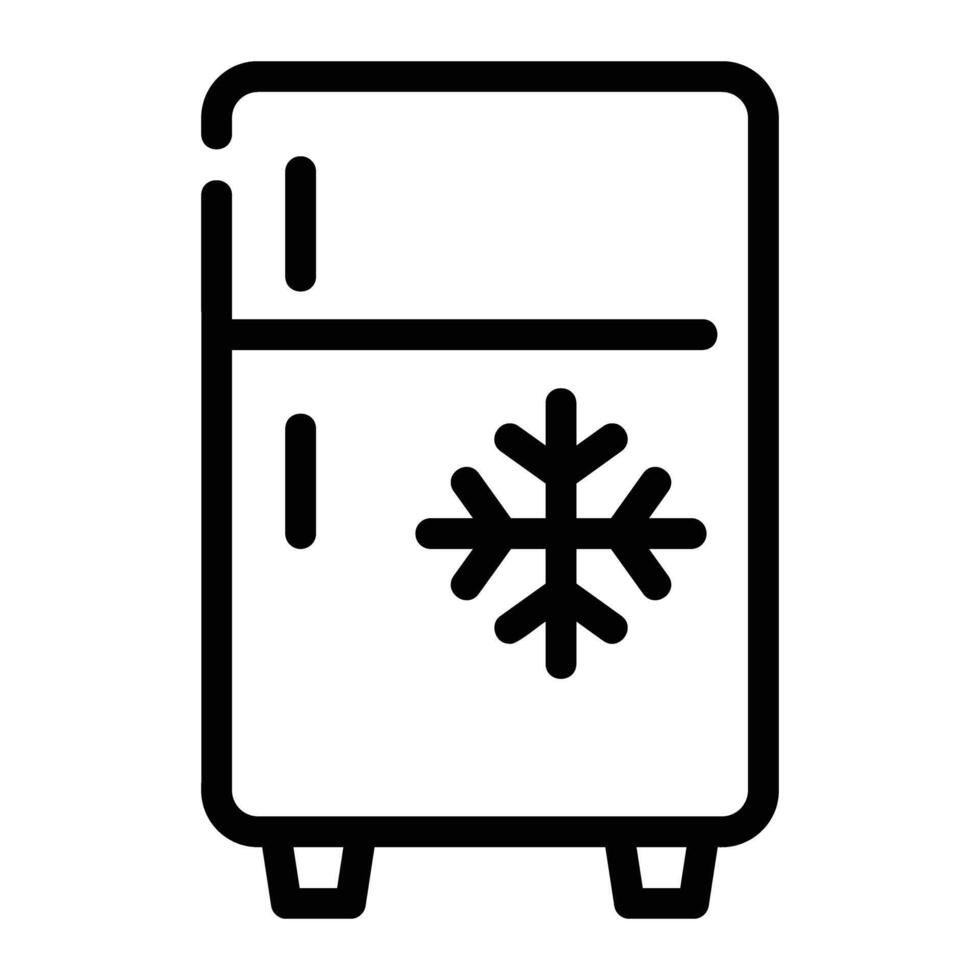 frigorifero linea icona sfondo bianca vettore