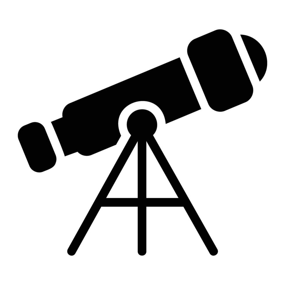 telescopio glifo icona sfondo bianca vettore
