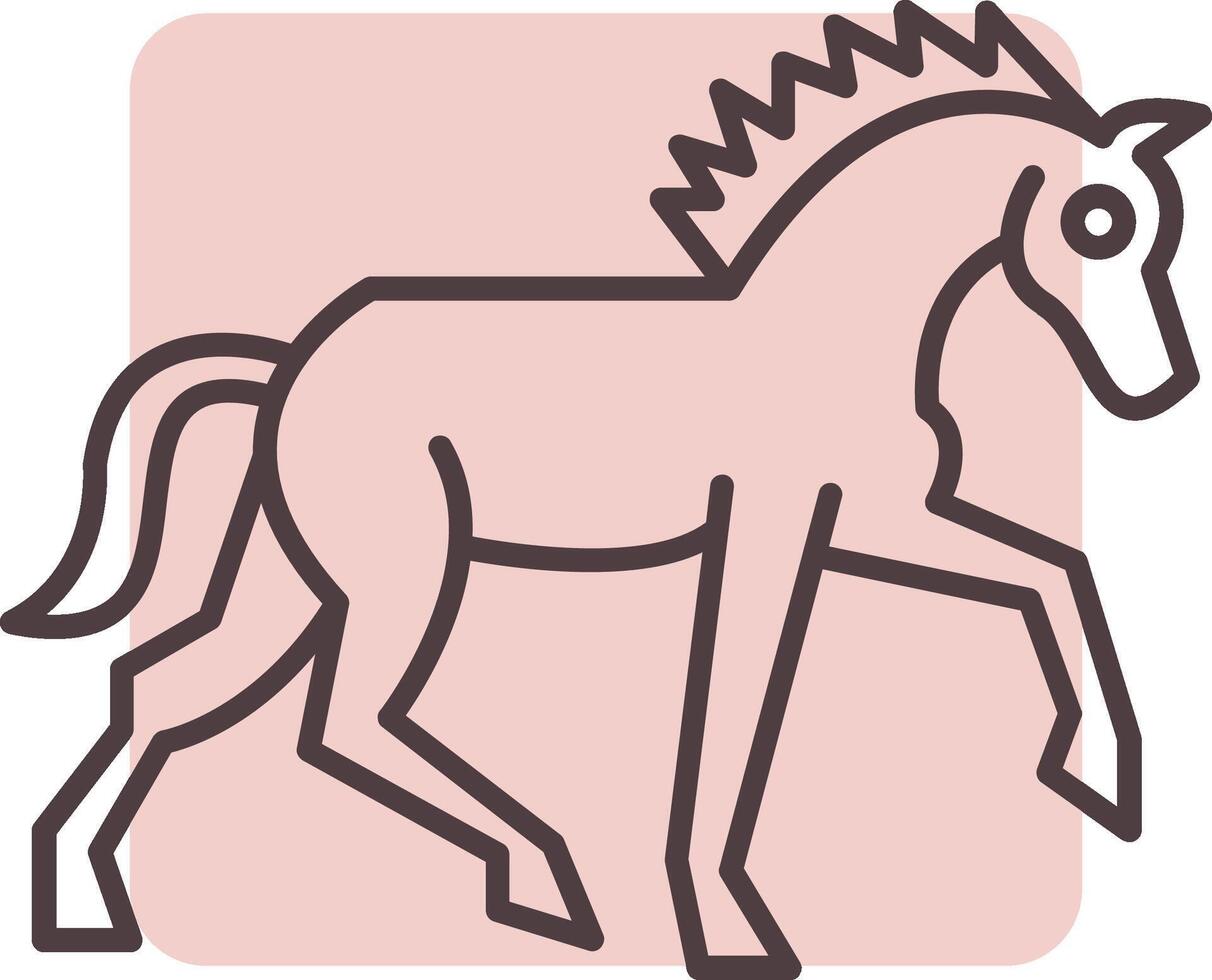 cavallo linea forma colori icona vettore