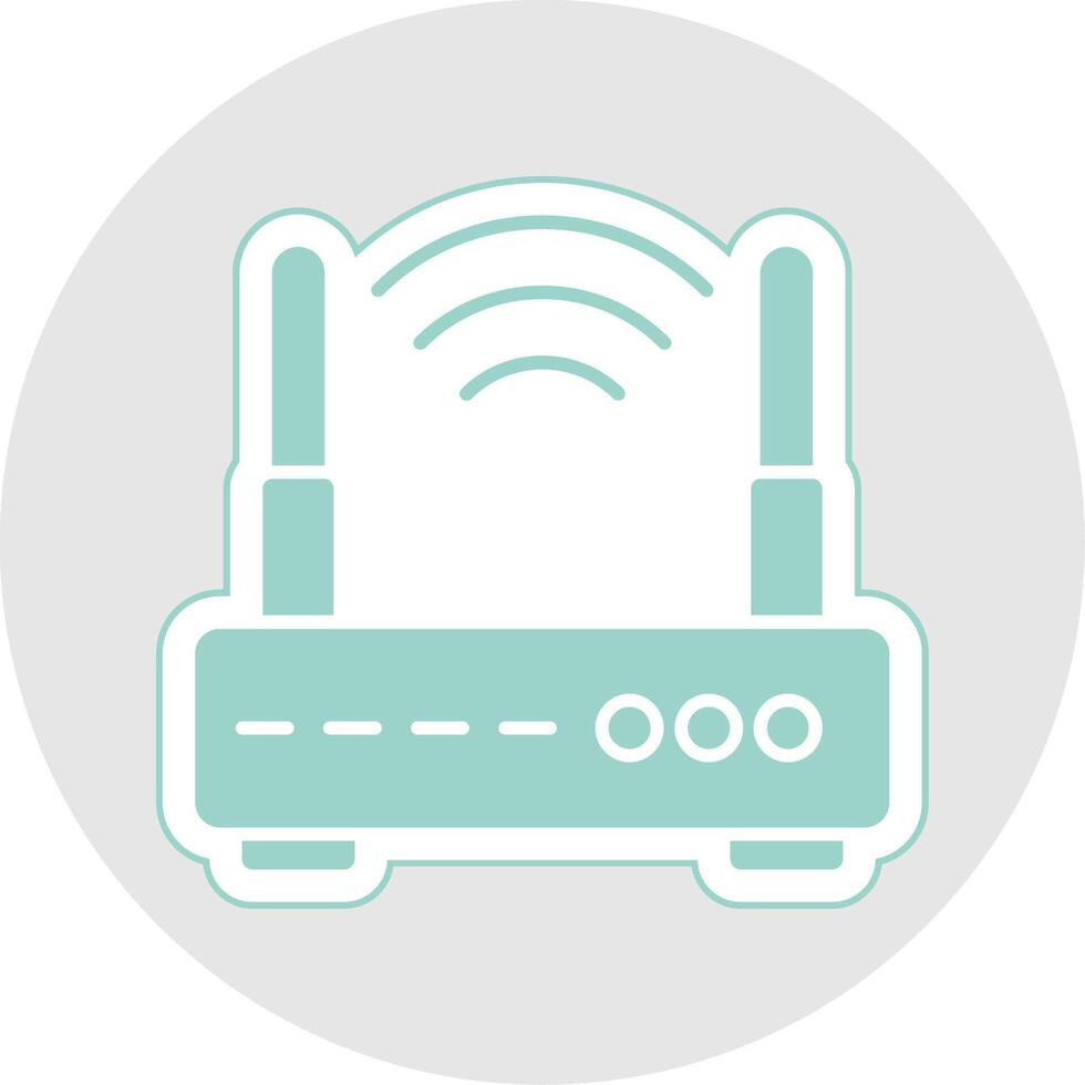 Wi-Fi router glifo multicolore etichetta icona vettore