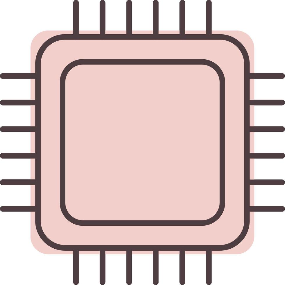 processore linea forma colori icona vettore