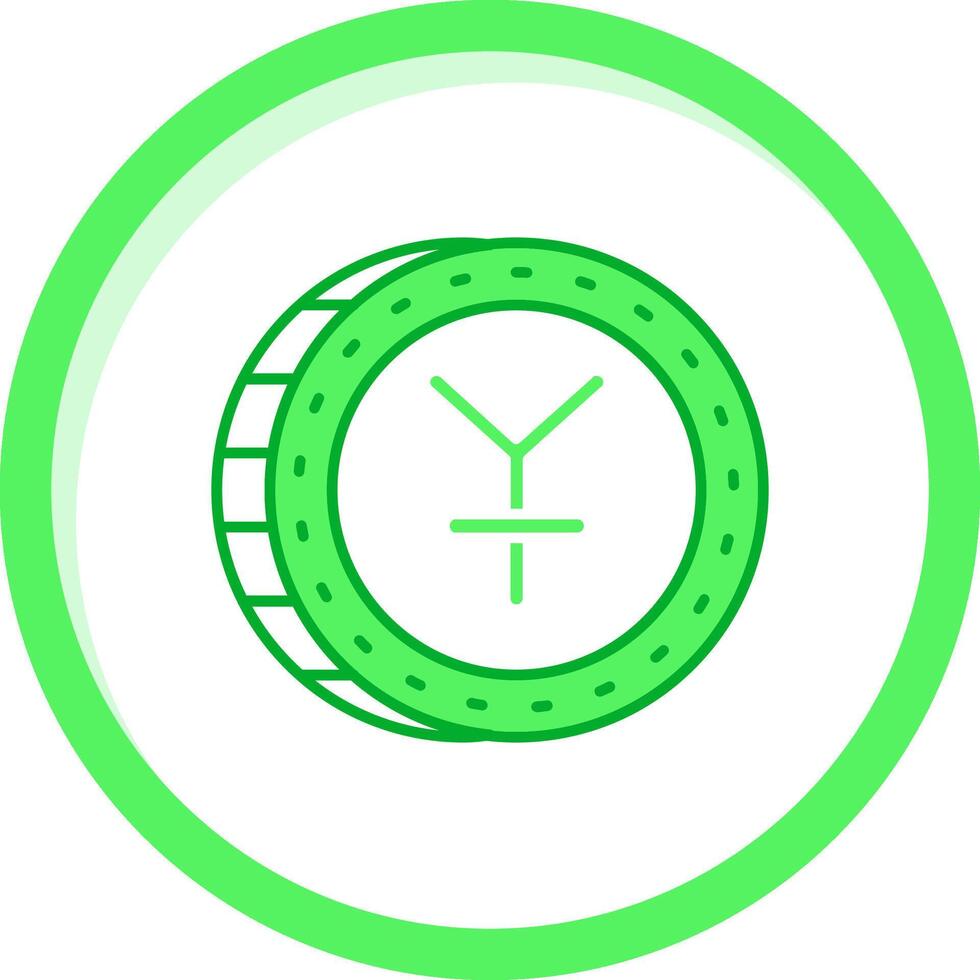 yuan verde mescolare icona vettore
